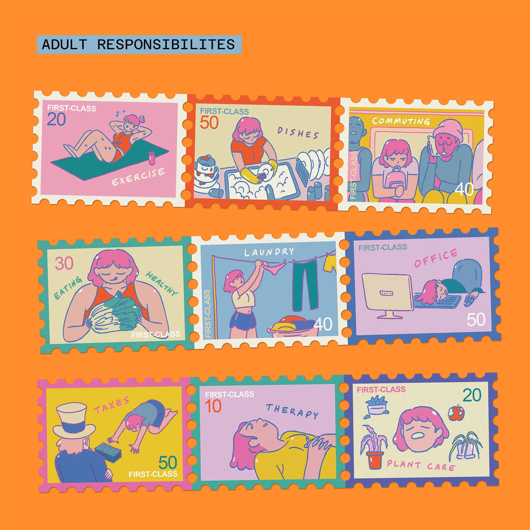 Responsibilites Stamp Washi Tape