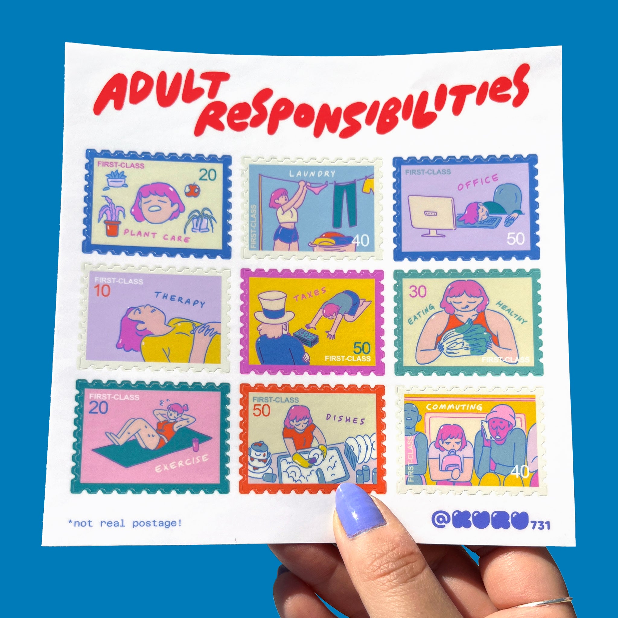 Adult Responsibilities Stamp Sticker Sheet