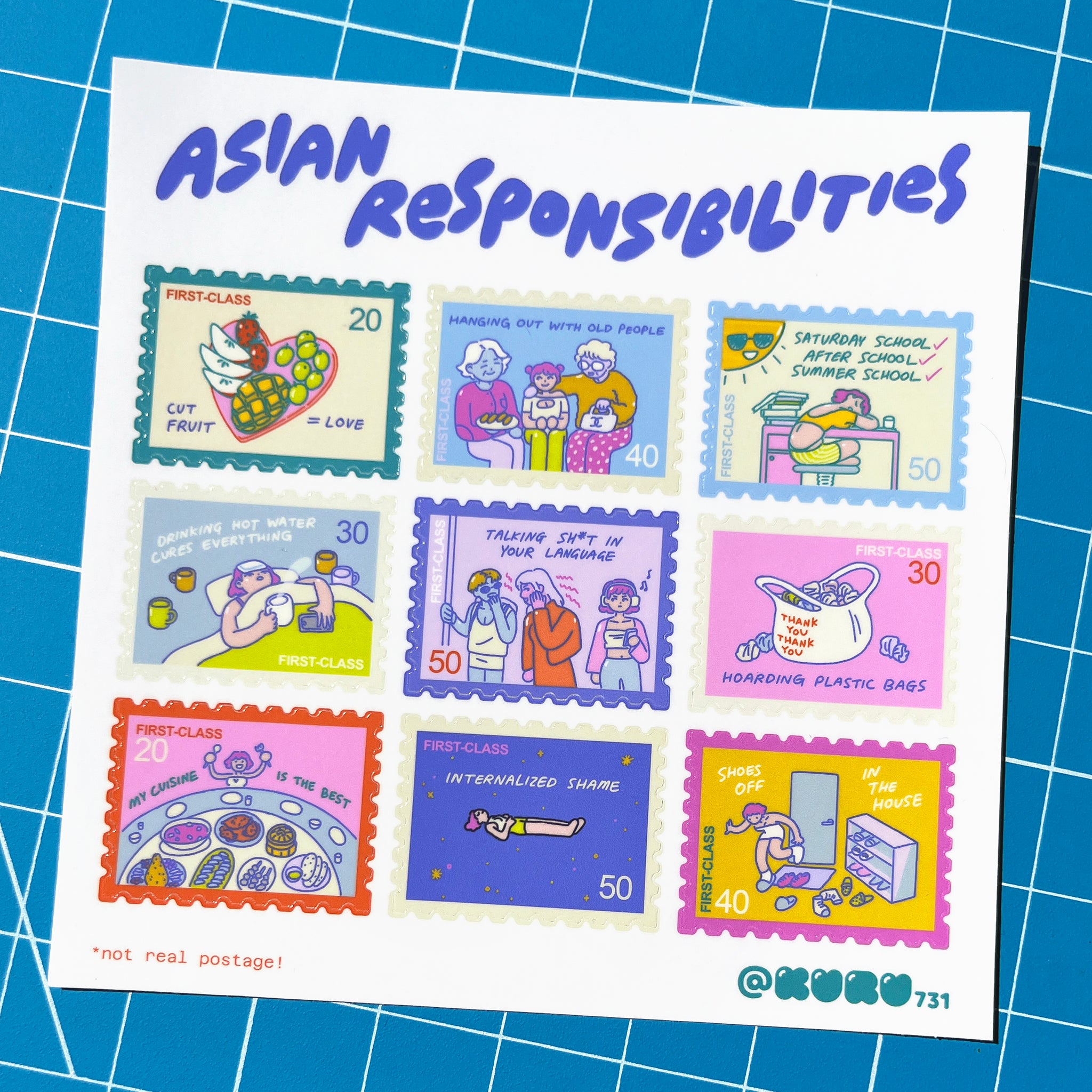 Asian Responsibilities Stamp Sticker Sheet