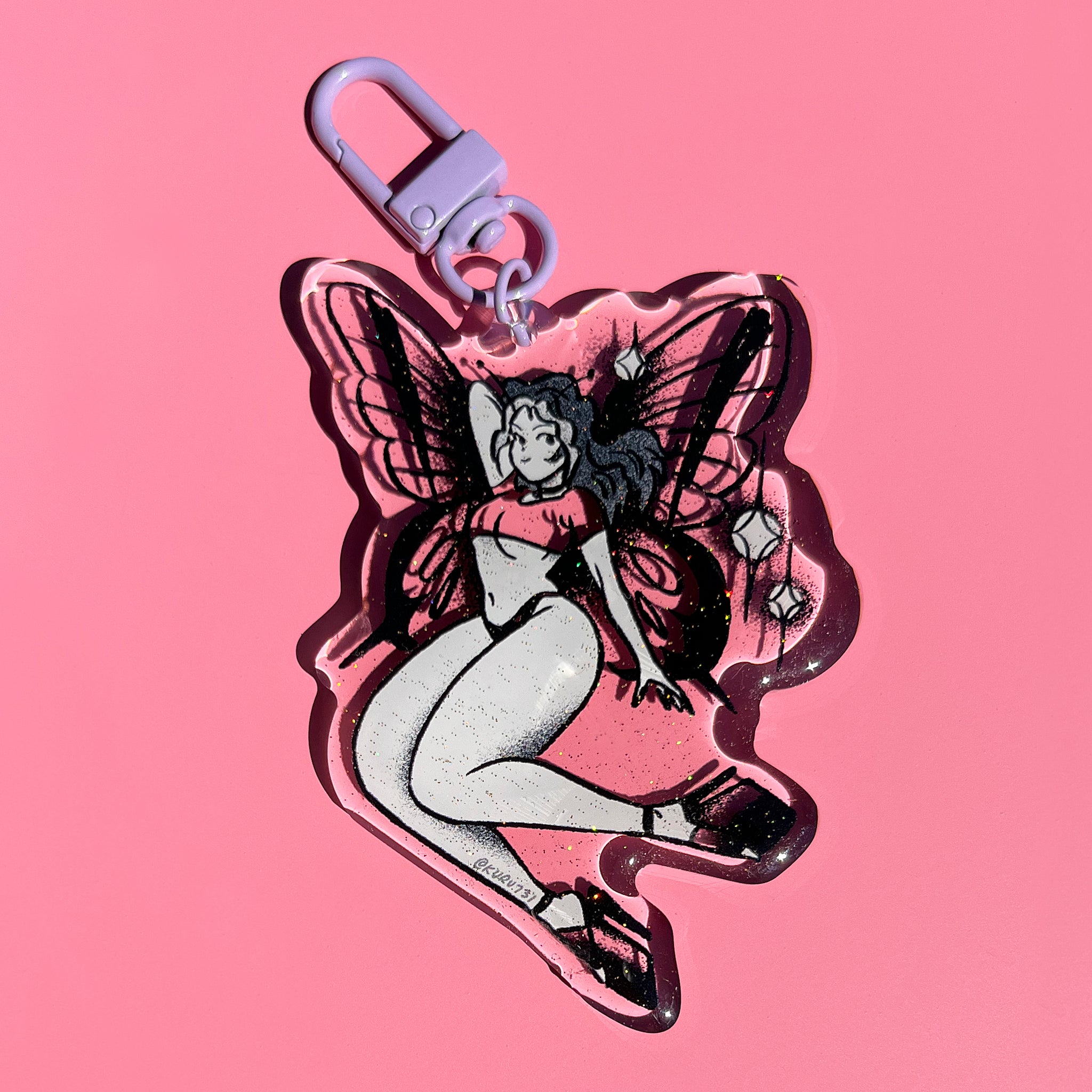 Butterfly Girl Acrylic Keychain