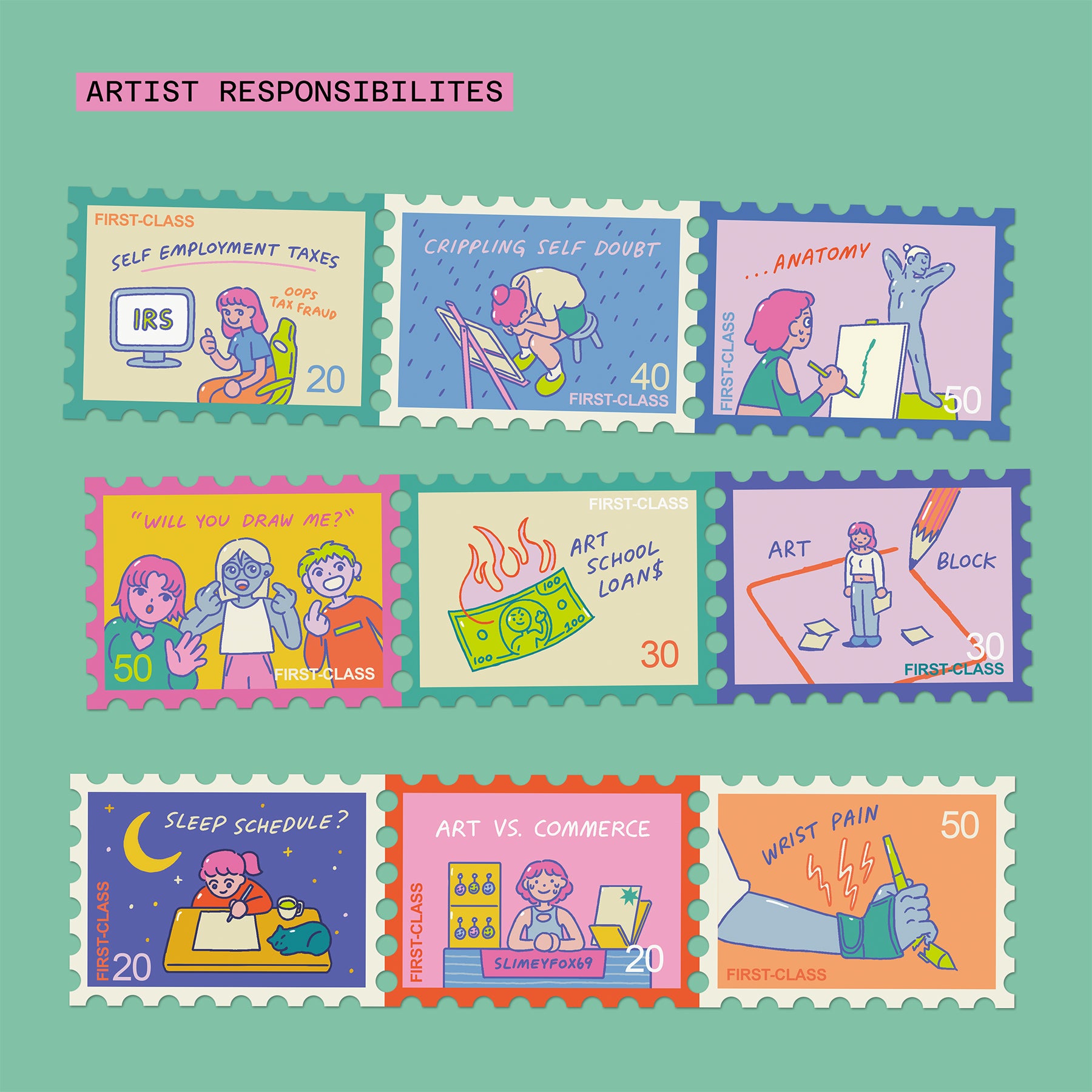 Responsibilites Stamp Washi Tape