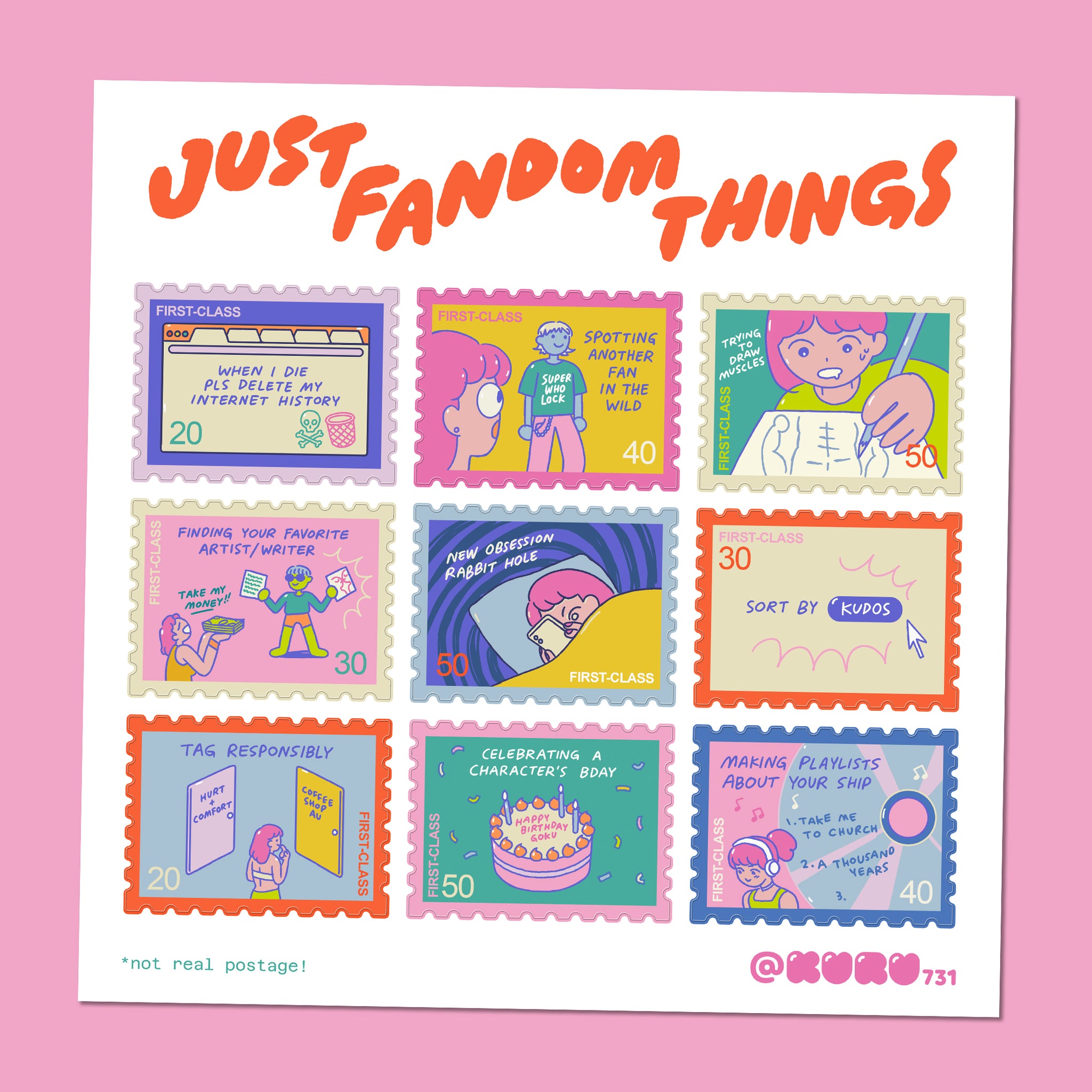 Fandom Things Stamp Sticker Sheet