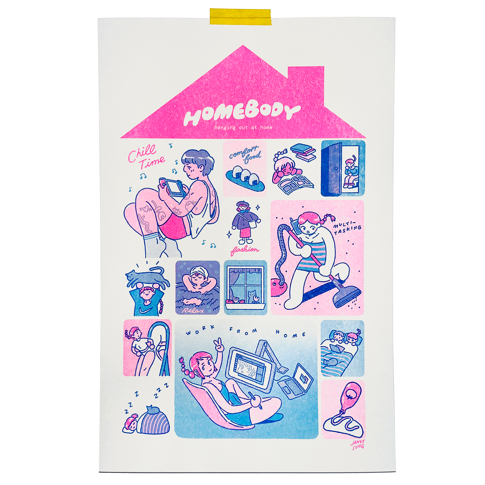 Homebody Risograph Print