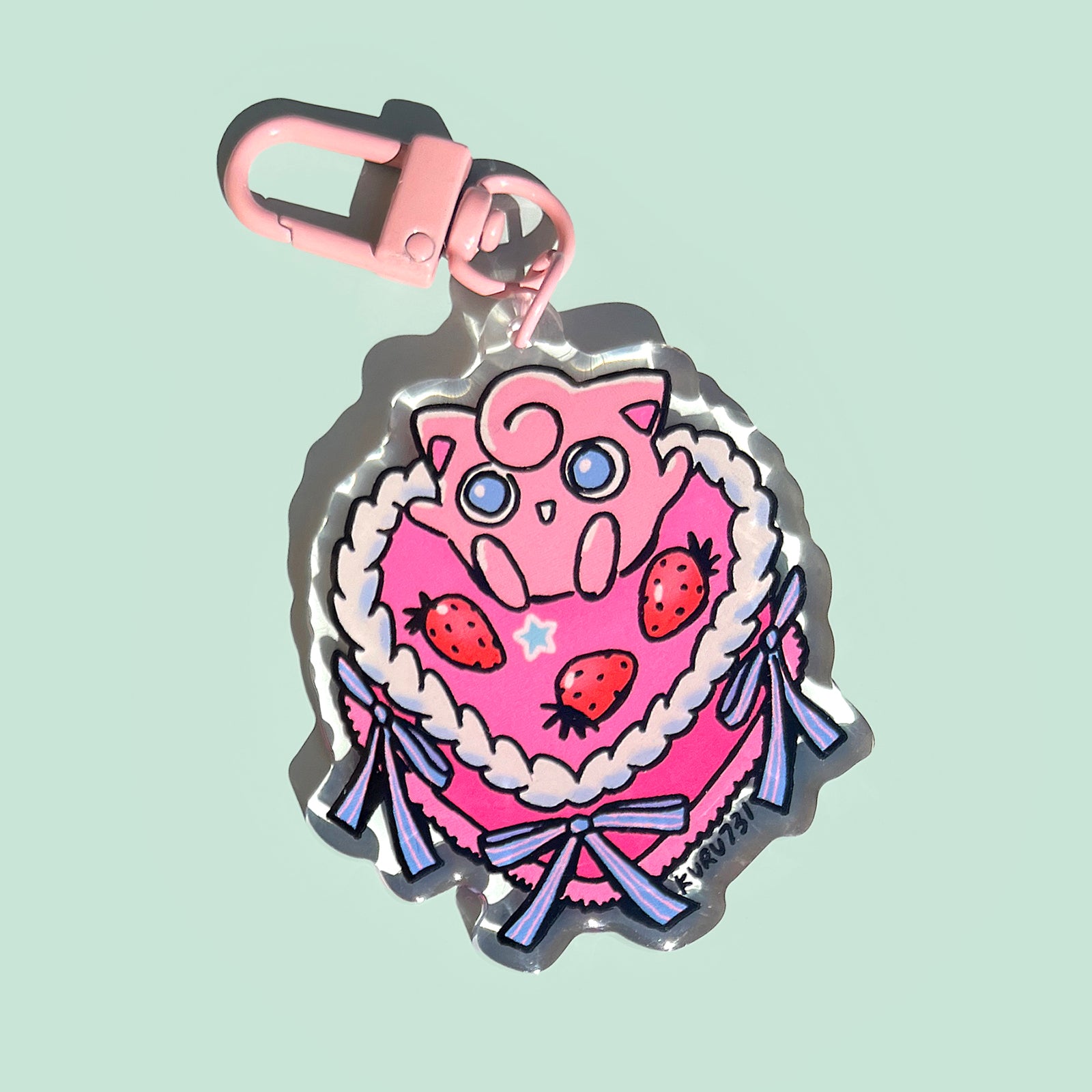 Jiggly Cake Keychain