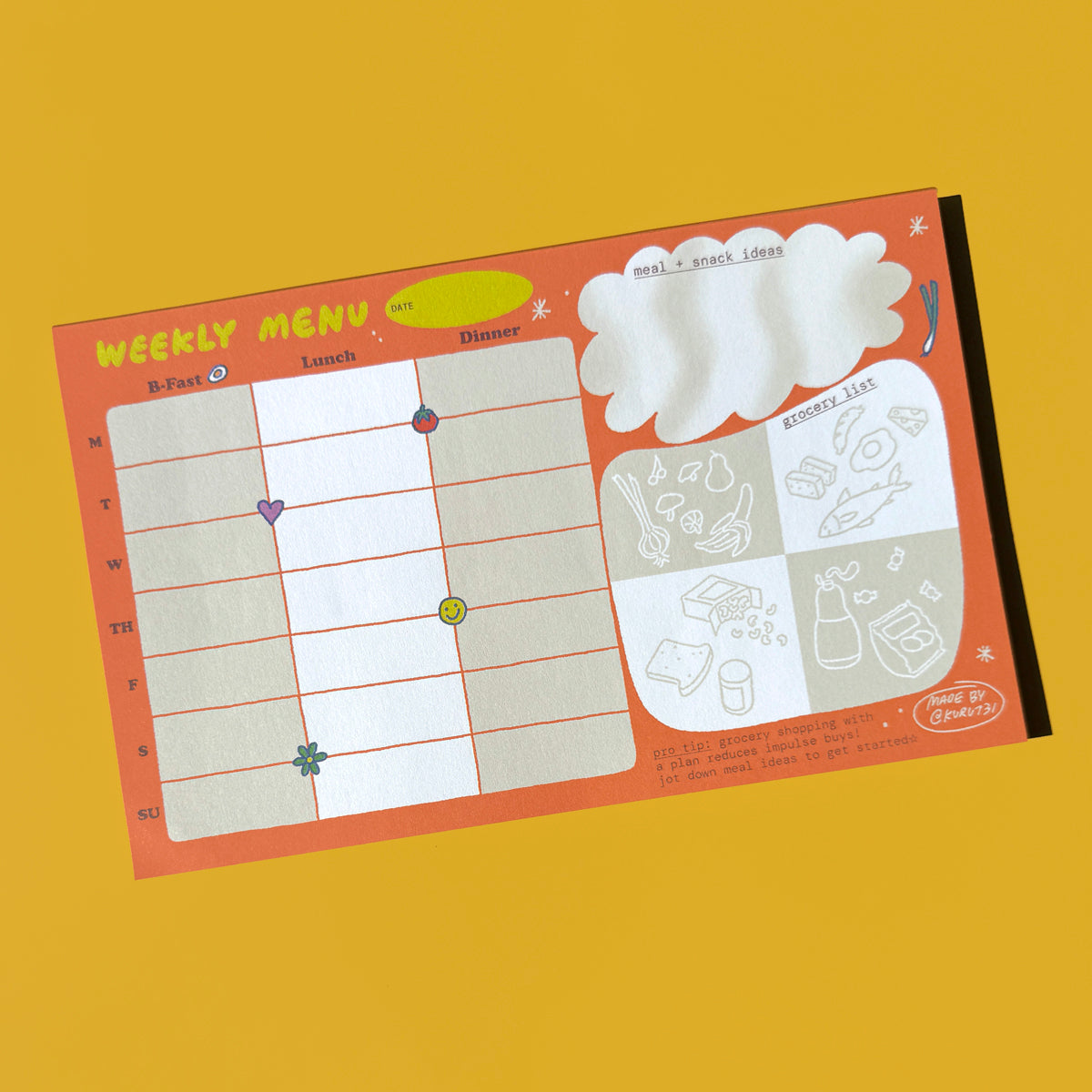 Weekly Menu Meal Prep Planner