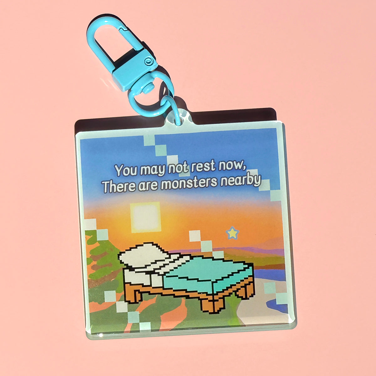 Minecraft Bed Acrylic Keychain