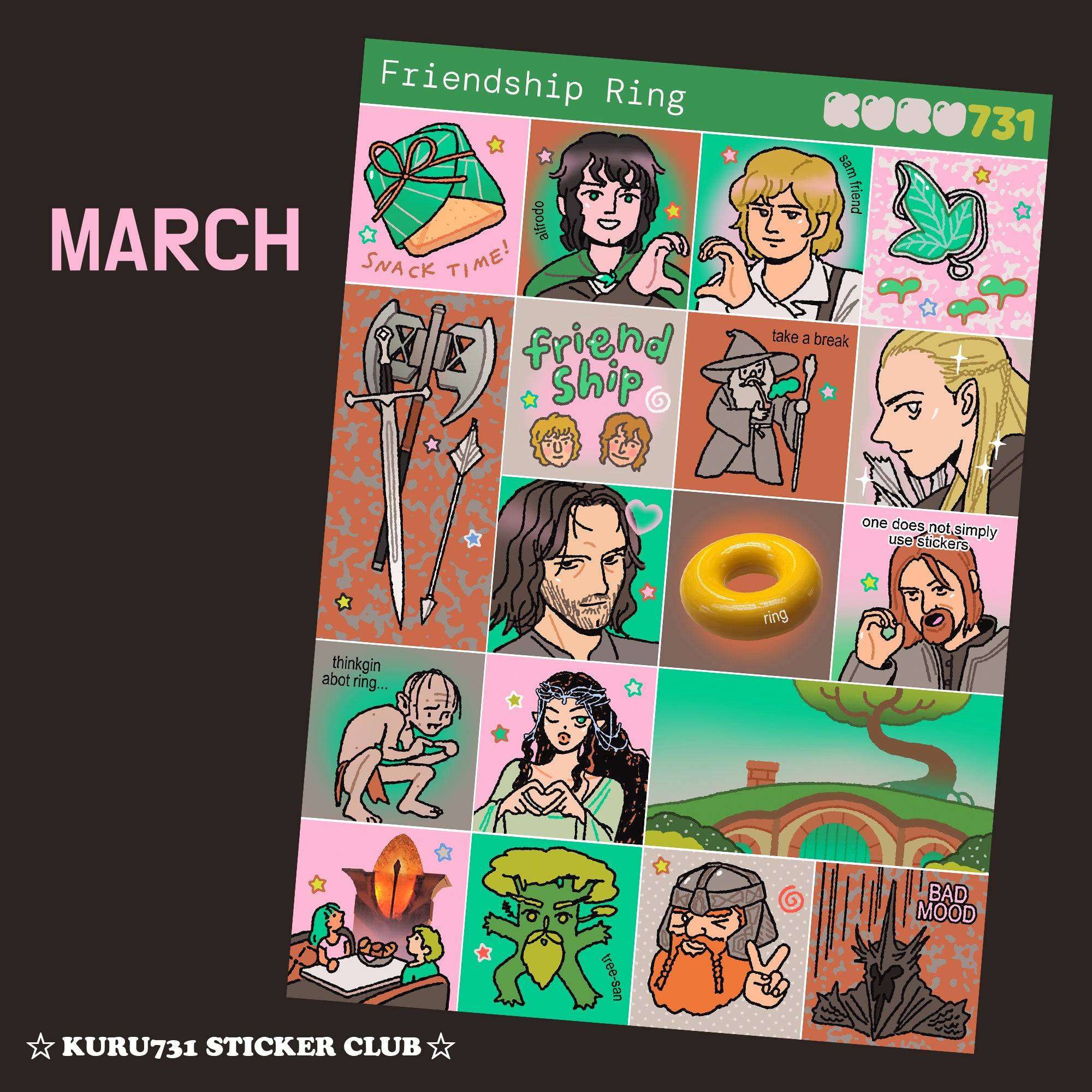 Friendship Ring Sticker Sheet