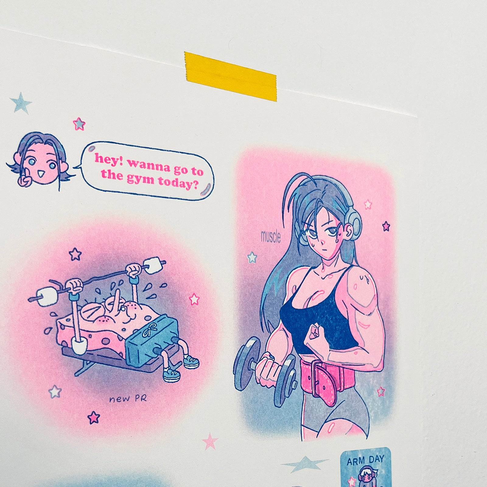 Workout Risograph Print