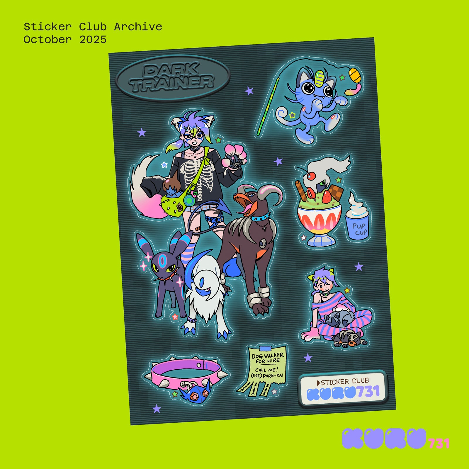 Dark Trainer Sticker Sheet