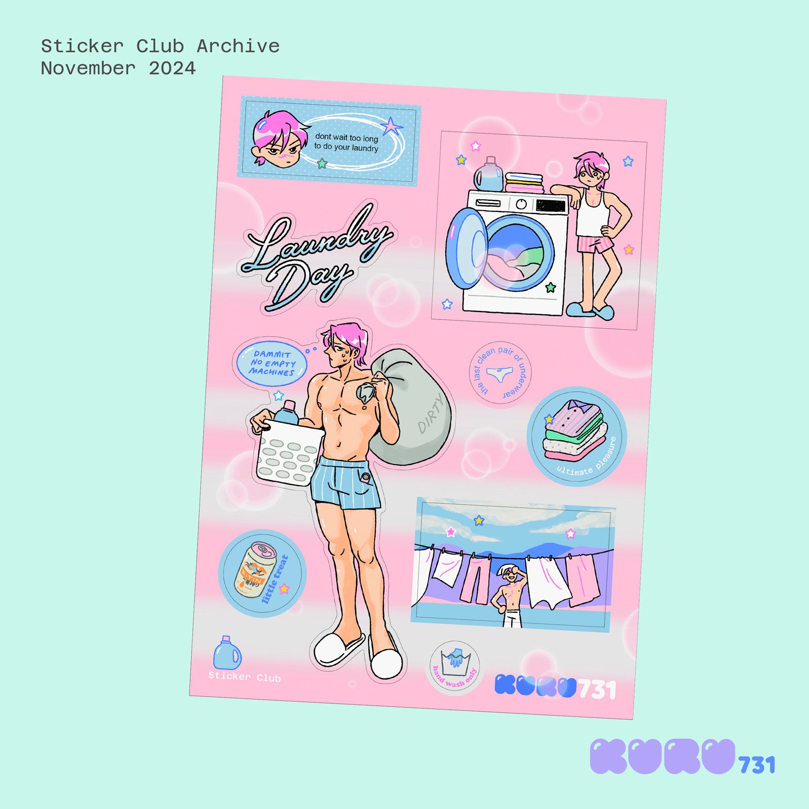 Laundry Man Sticker Sheet