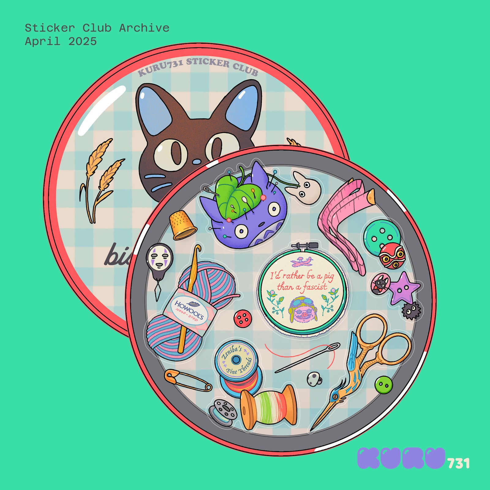 Ghibli Sewing Sticker Sheet