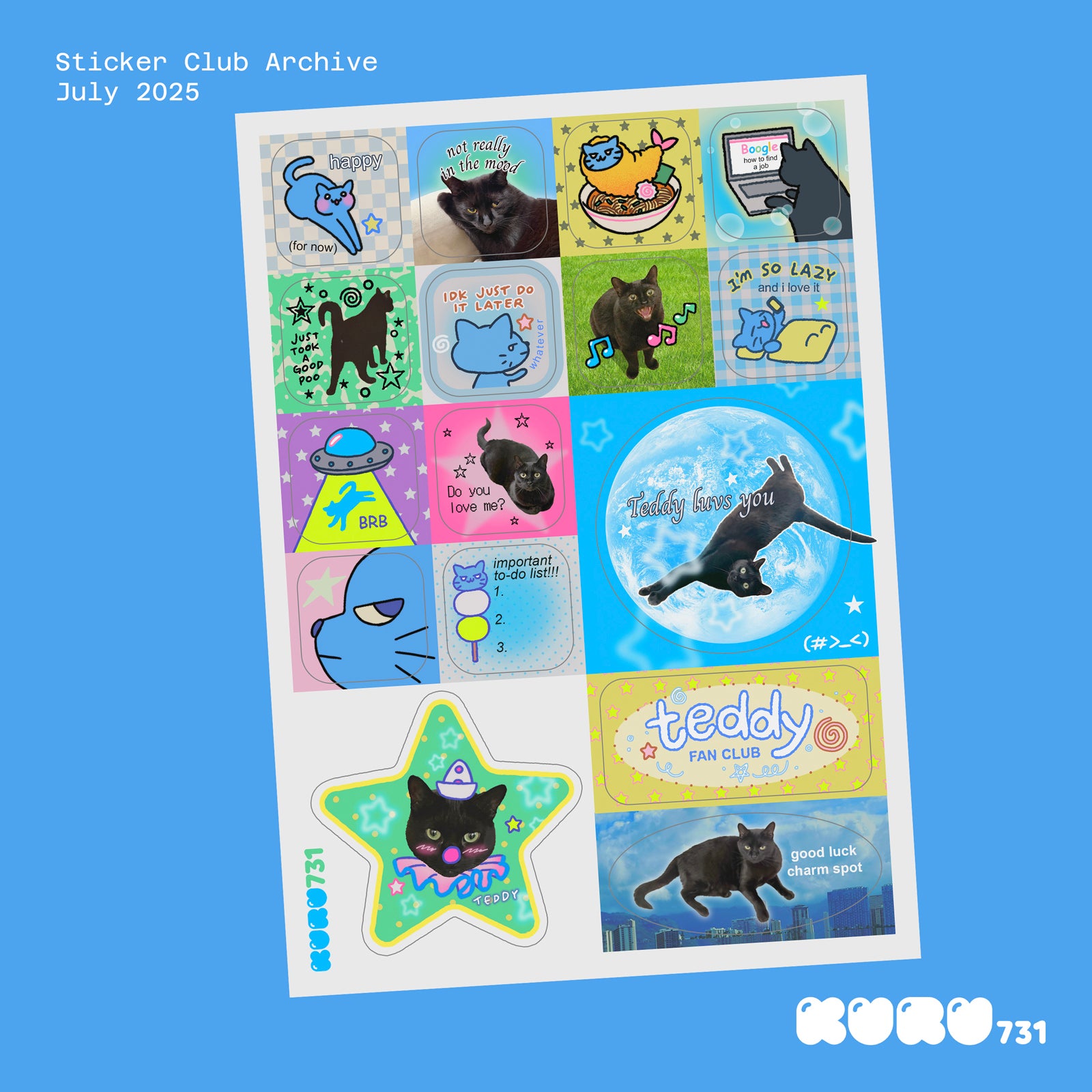 Teddy Mood Sticker Sheet