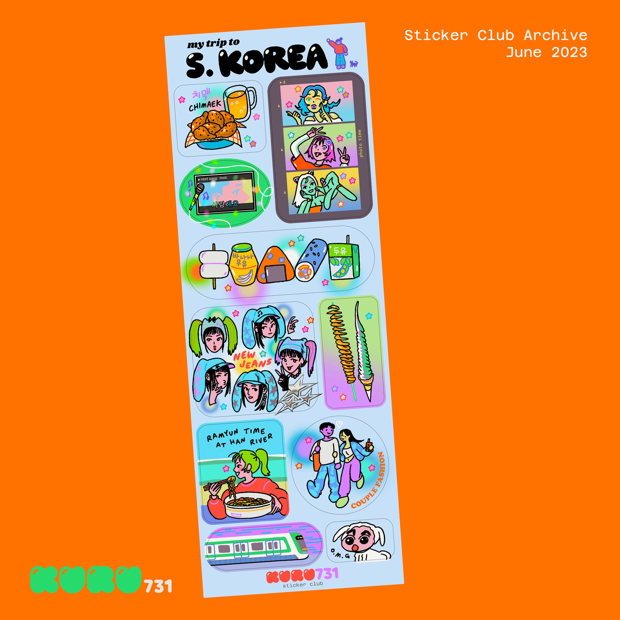 My Trip To South Korea Sticker Sheet