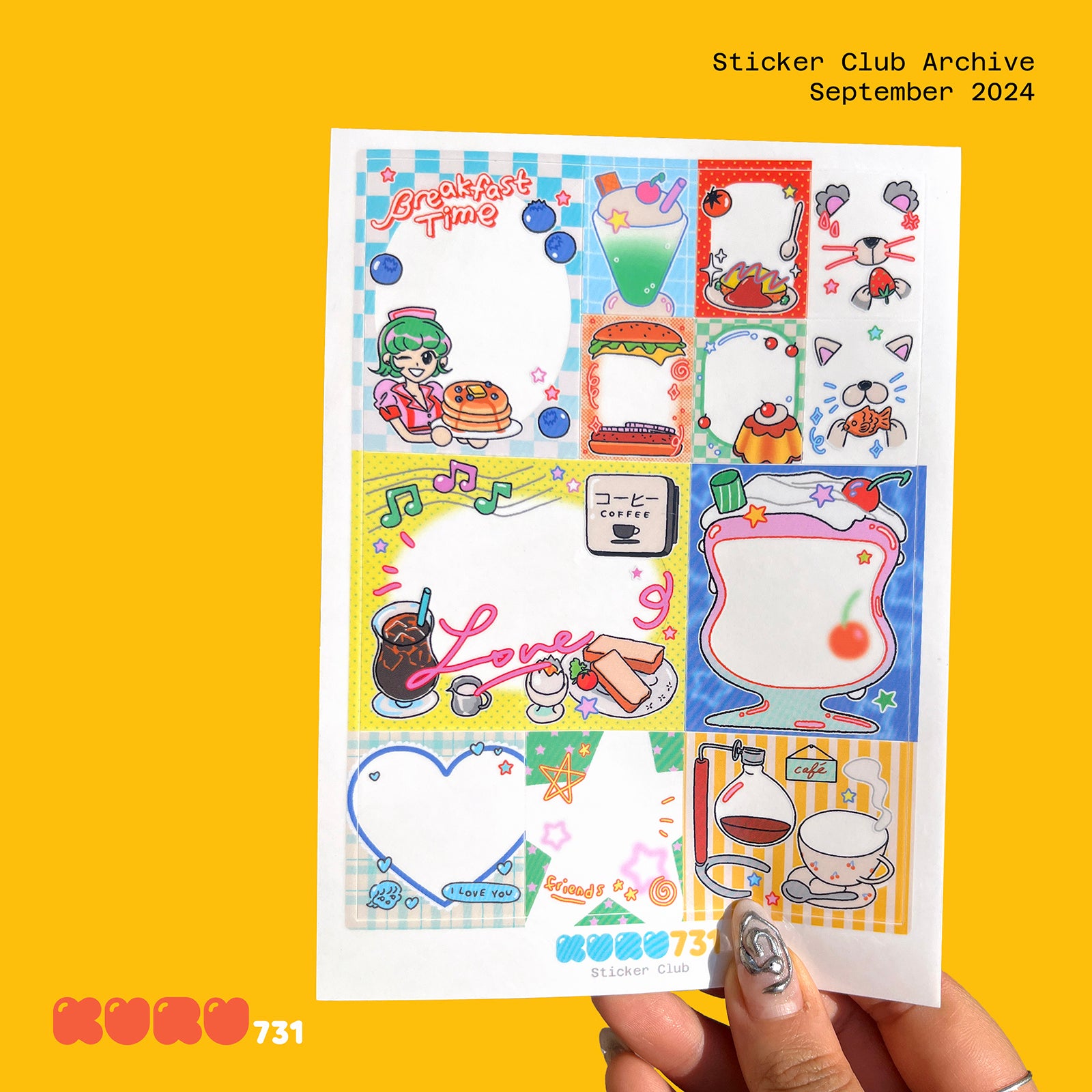 Café Photo Frame Sticker Sheet