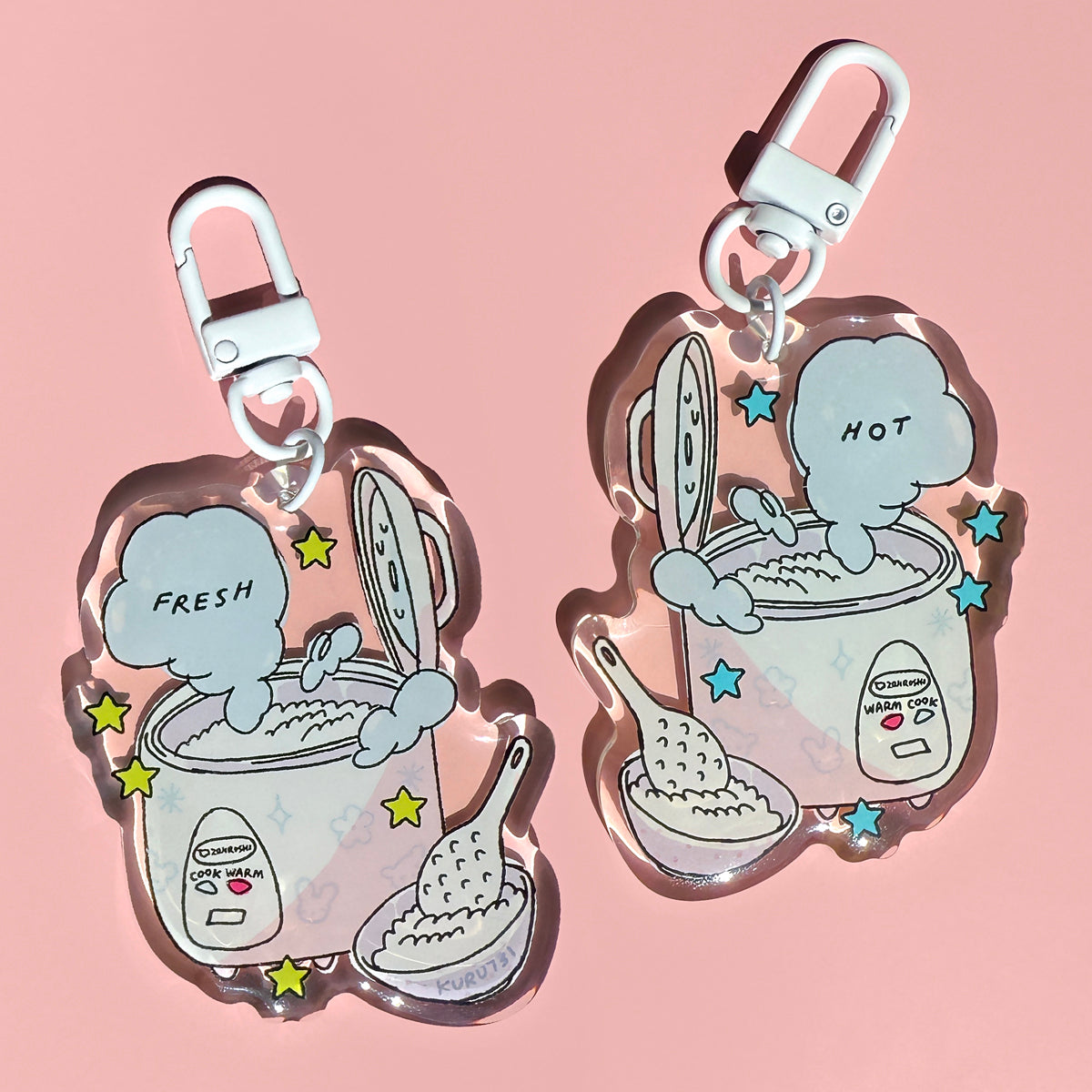 Fresh + Hot Rice Cooker Acrylic Keychain