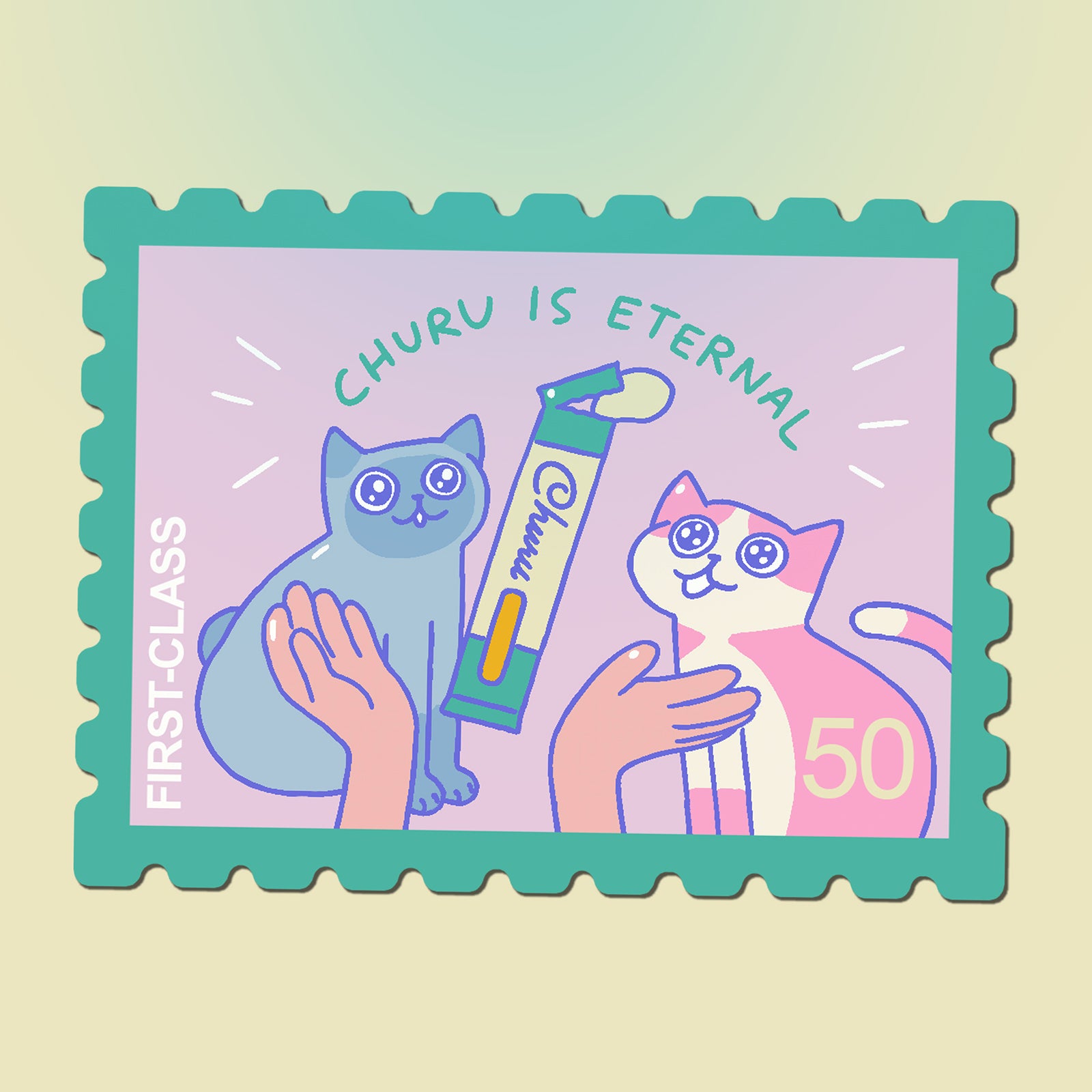 Cat Parent Stamp Sticker Sheet