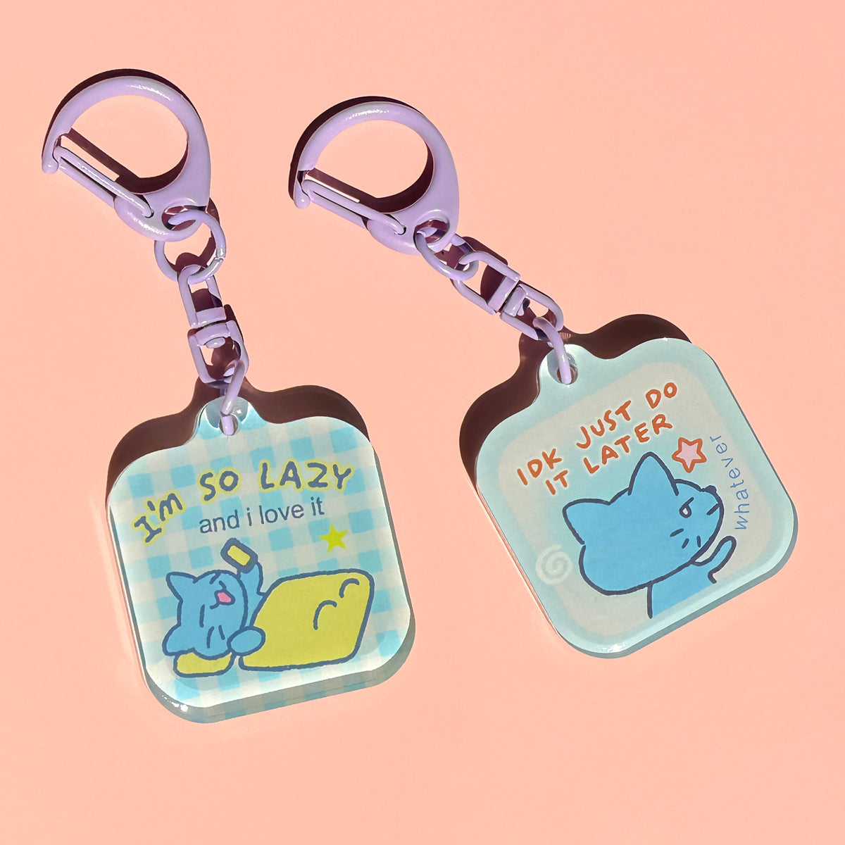 Lazy Teddy Acrylic Keychain