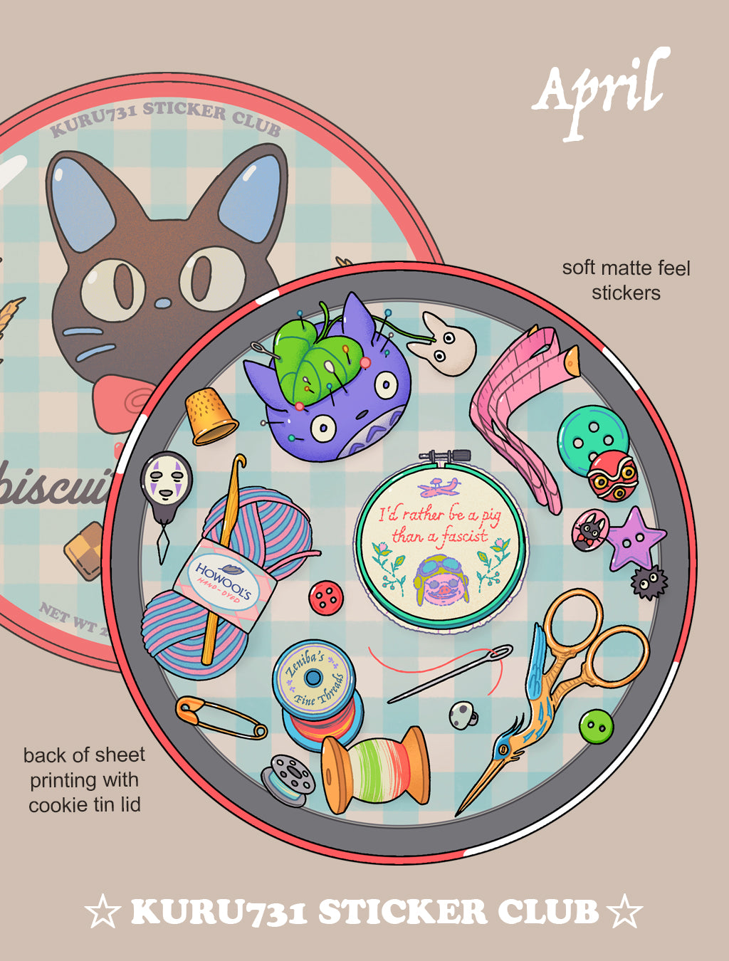 Ghibli Sewing Sticker Sheet
