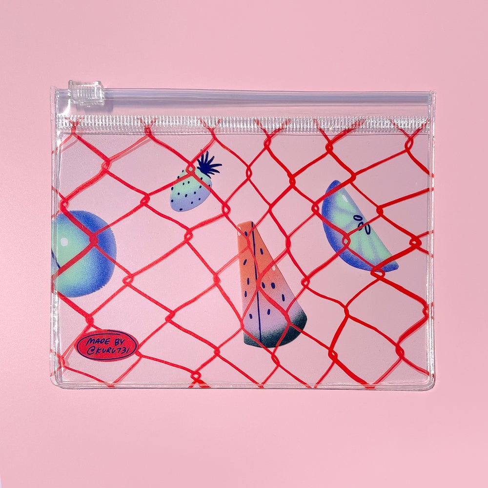 Chainlink + Fruit Clear Zip Pouch