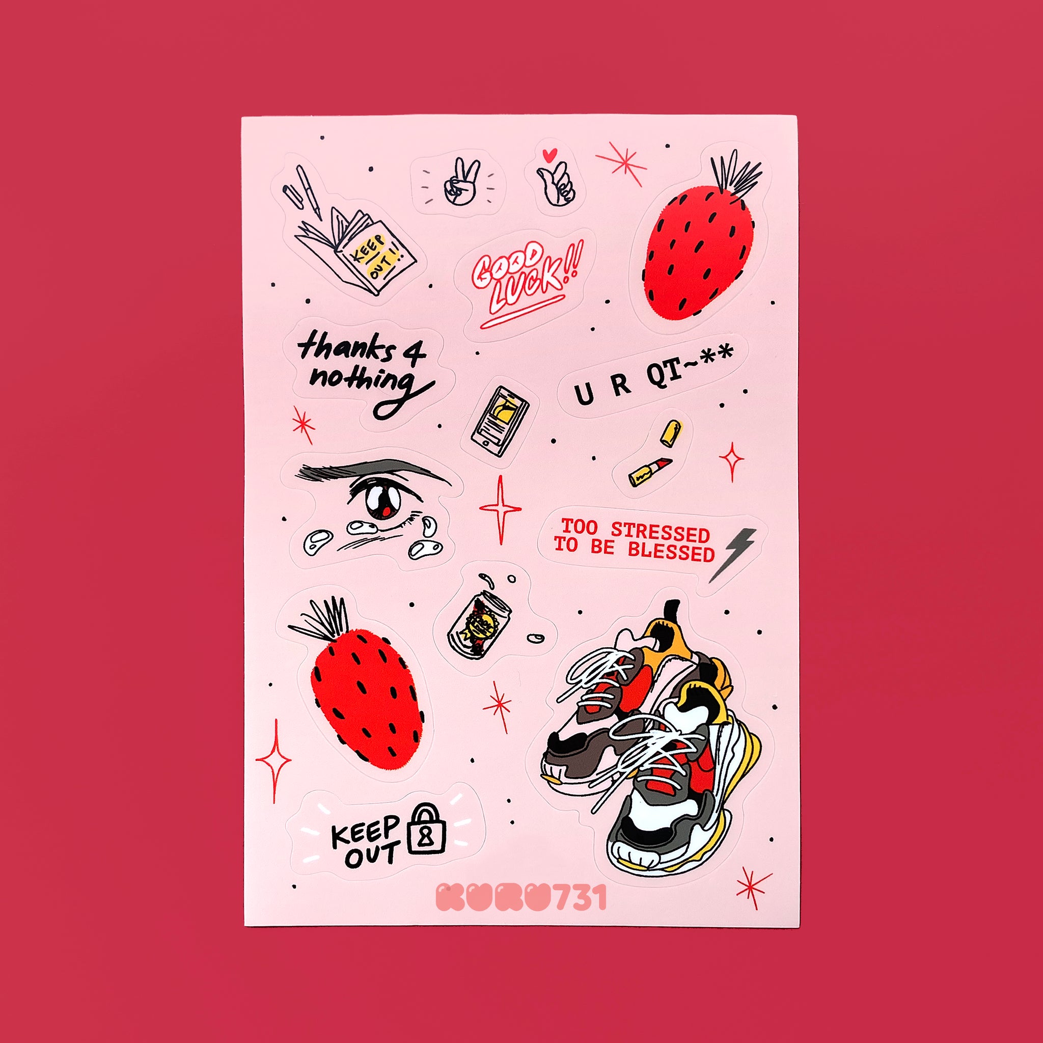 Strawberry Girl Sticker Sheet