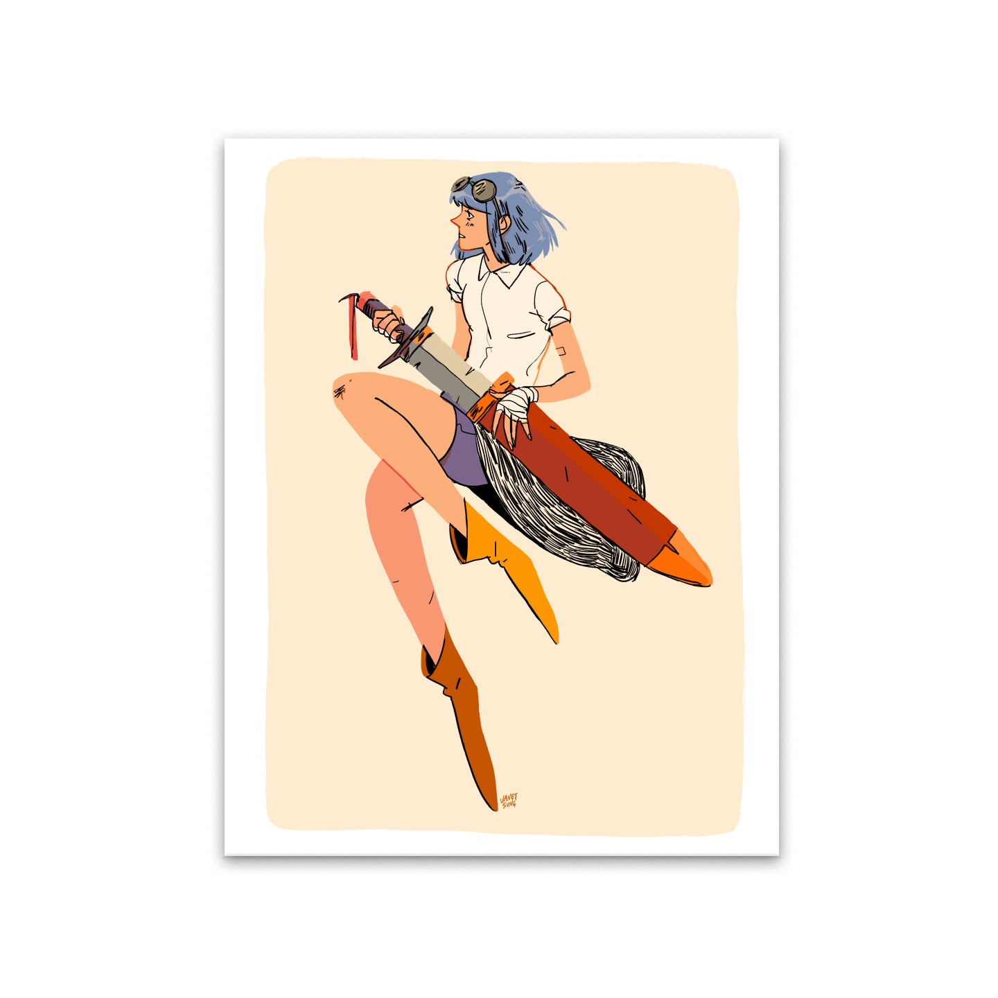 Sword Girl Print