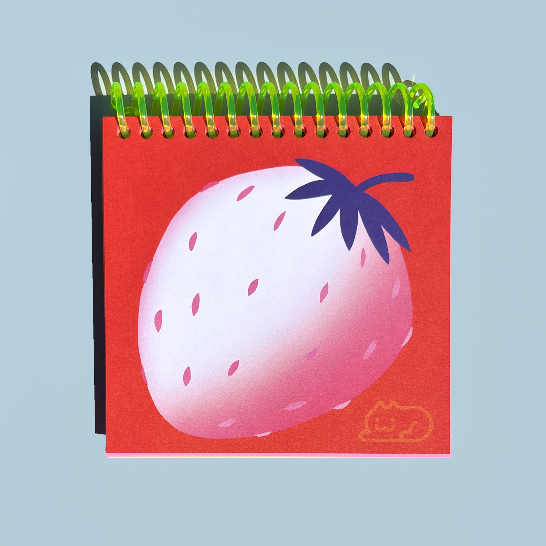 White Strawberry Spiral Notepad